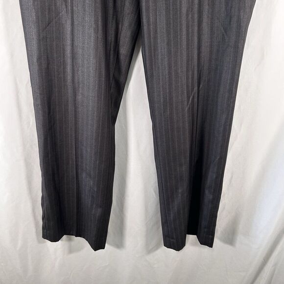 New Axist City Pant Men's 34x32 Grey Striped Flat Front Office Work - Picture 3 of 10